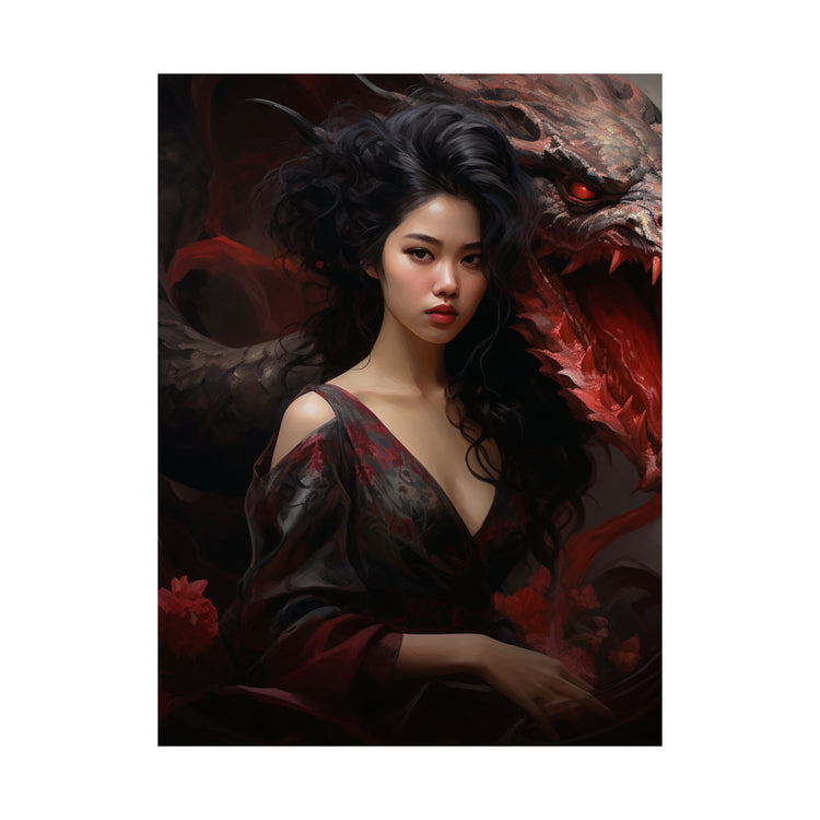 Dragon Empress Matte Poster — Dark Fantasy Portrait Wall Art - The Art Hub