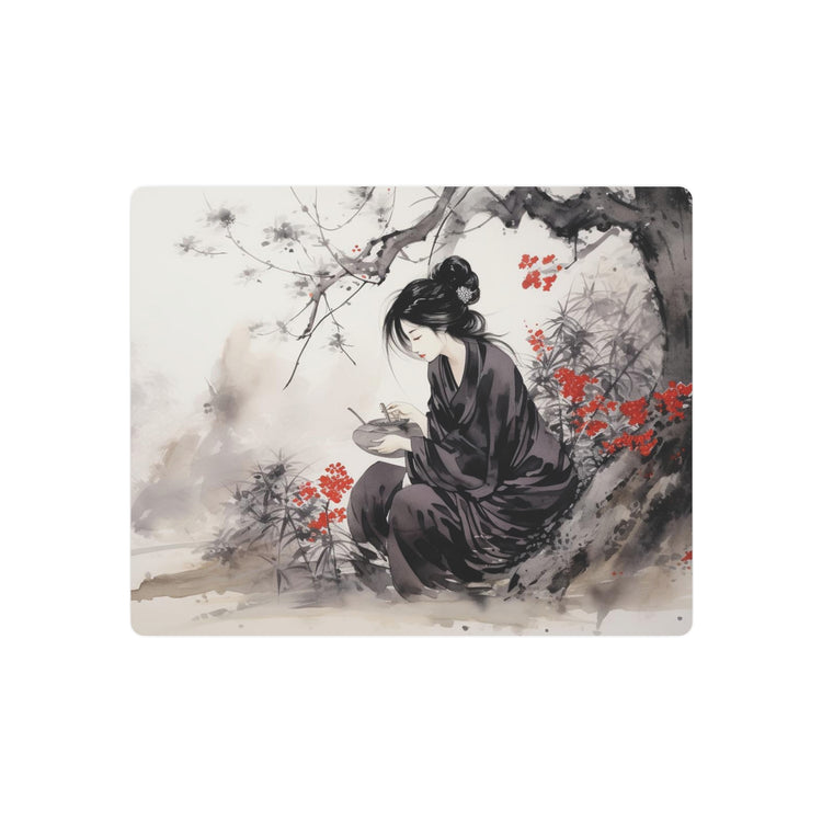 Metal Art Ink Wash Geisha Scene Wall Decor - The Art Hub