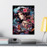 Matte Vertical Poster — Ethereal Floral Woman Art Print - The Art Hub