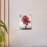 Red Tree Metal Art Sign Modern Abstract Wall Decor - The Art Hub