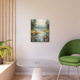 Metal Art - Tranquil Lakeside Meadow Landscape Wall Decor - The Art Hub