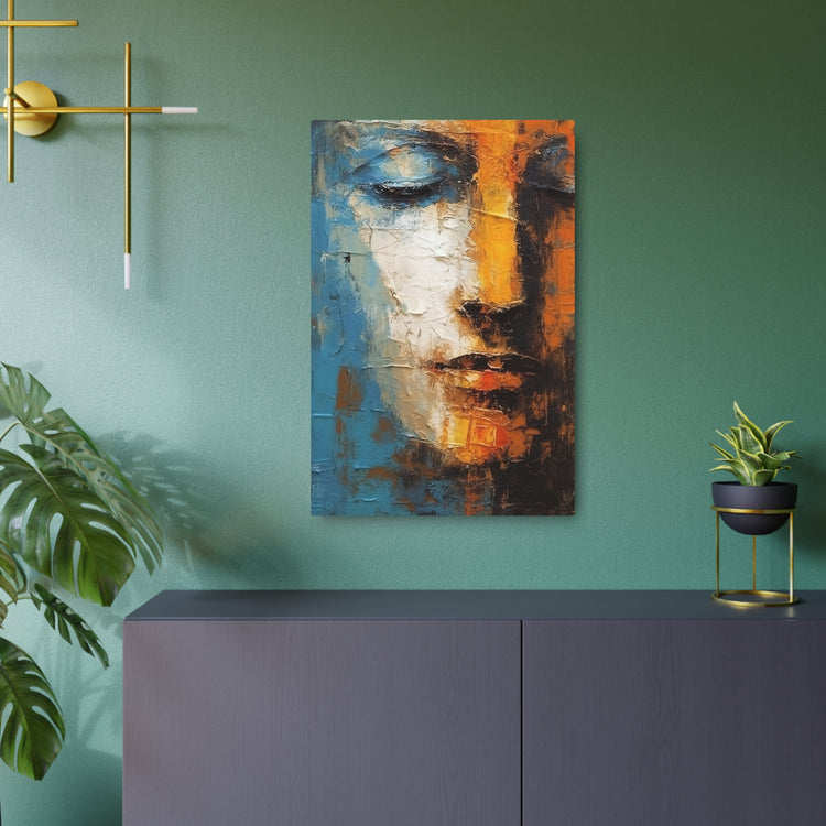 Abstract Face Metal Art Modern Textured Wall Decor - The Art Hub