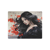 Metal Art Elegant Geisha Portrait Wall Art with Red Poppies | Asian-Inspired Decorative Metal Art - The Art Hub