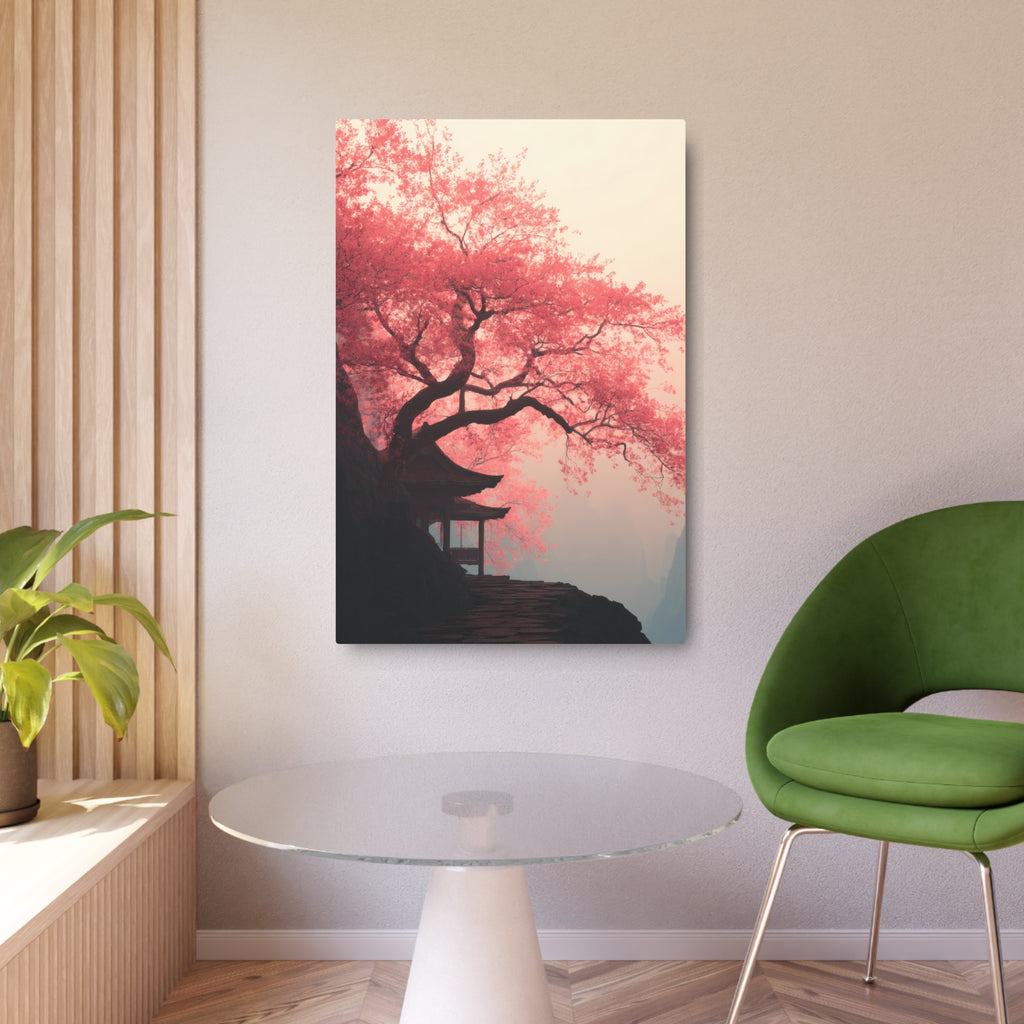 Metal Art Sign – Tranquil Cherry Blossom Zen Wall Decor