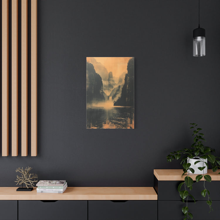 Chinese Landscape Art - Moody Mountain Lake Landscape Art - The Art Hub