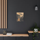 Zen Mountain Mist Canvas Art — Japanese Pagoda Landscape on Stretched Matte Canvas - The Art Hub