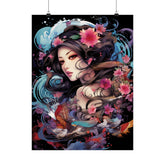 Matte Vertical Poster — Ethereal Floral Woman Art Print - The Art Hub