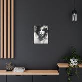 Metal Wall Art Sign — Monochrome Portrait of Woman with Floral Accents - The Art Hub