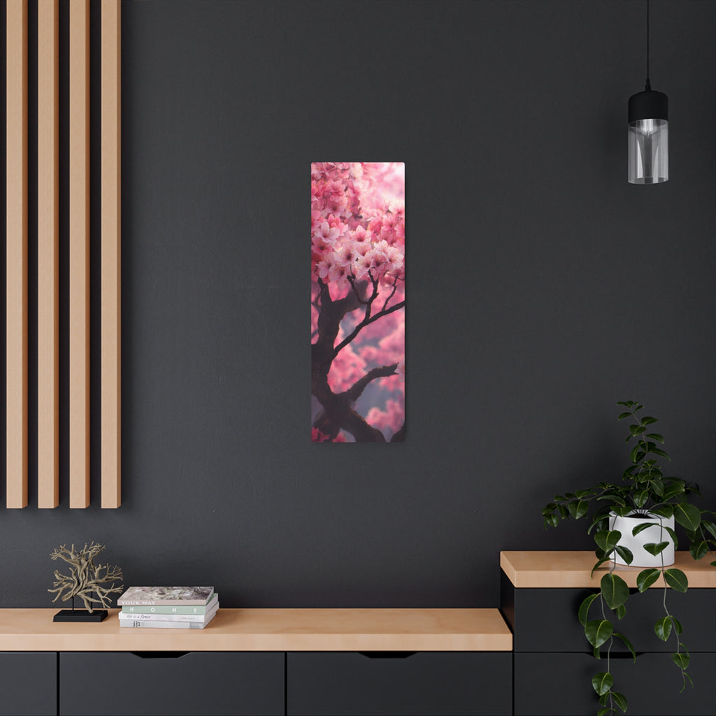 Cherry Blossom Metal Art Sign — Pink Floral Wall Decor