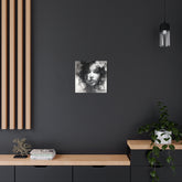 Metal Wall Art Sign — Monochrome Portrait of Woman with Floral Accents - The Art Hub