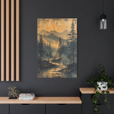 Mountain Mist Landscape Canvas Art— Rustic Pine Forest Wall Art - The Art Hub