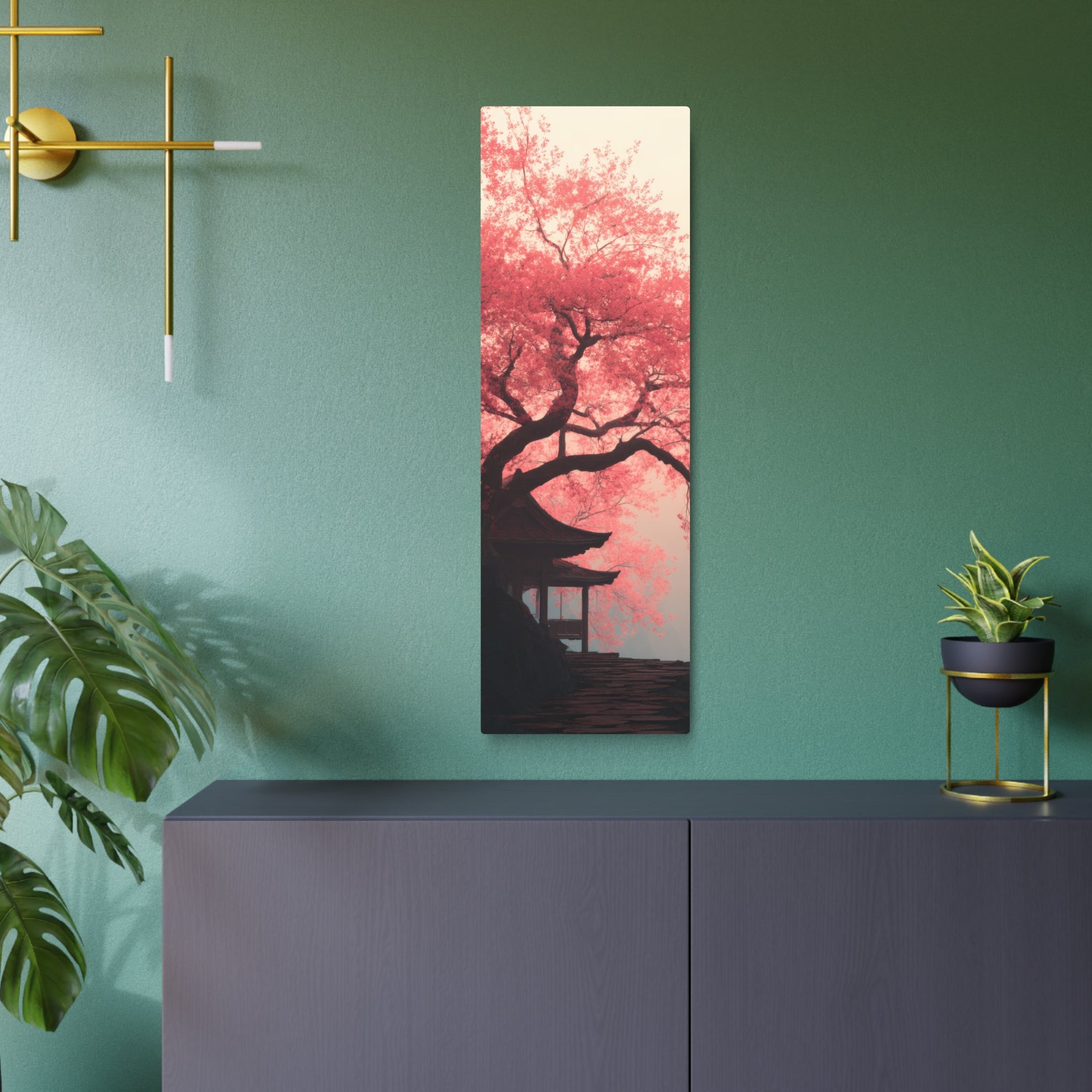 Metal Art Sign – Tranquil Cherry Blossom Zen Wall Decor