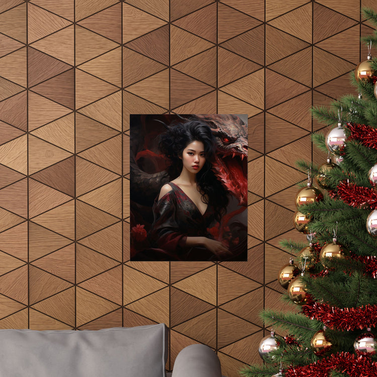 Dragon Empress Matte Poster — Dark Fantasy Portrait Wall Art - The Art Hub