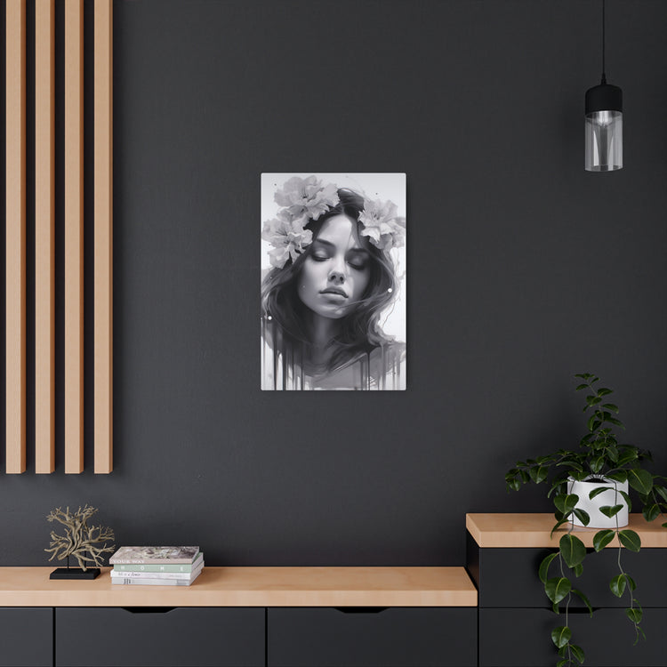 Metal Art — Beautiful Girl Floral Portrait Wall Decor - The Art Hub