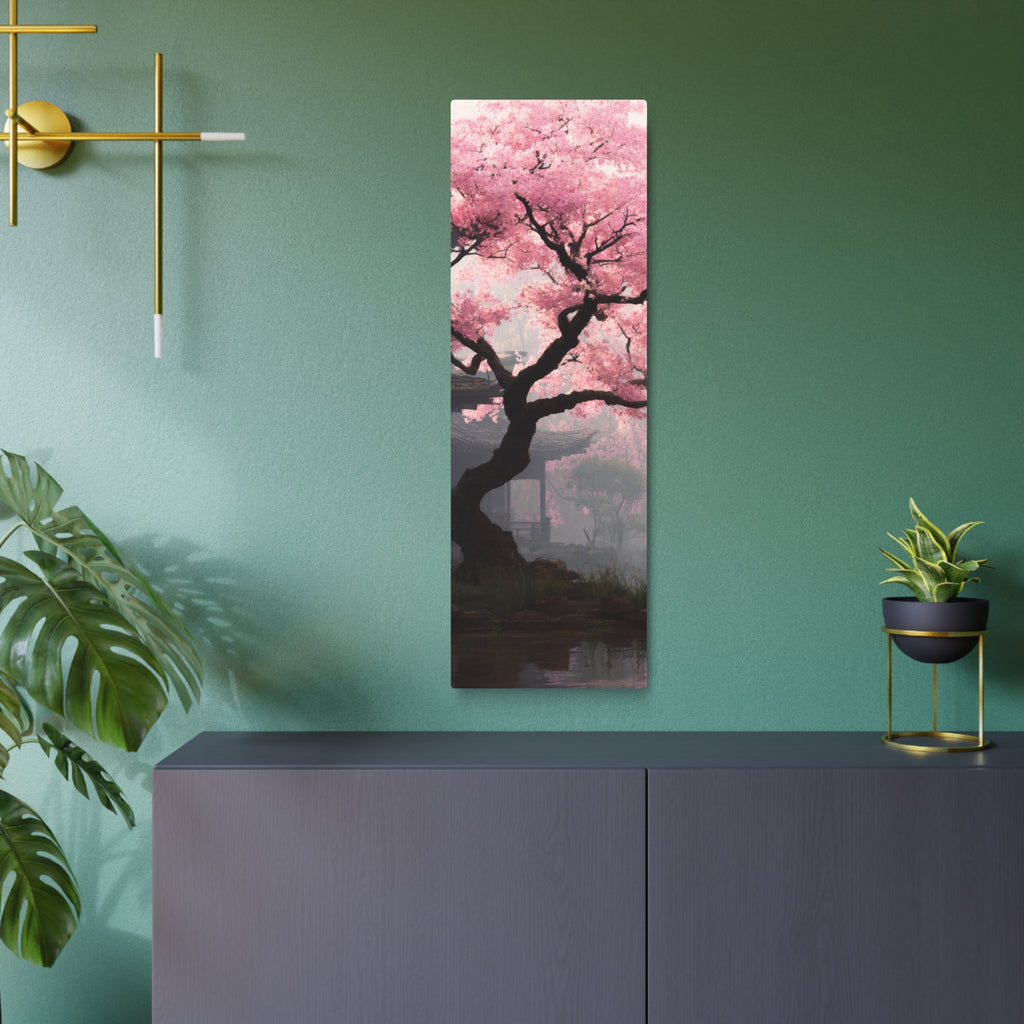 Cherry Blossom Metal Art Sign — Japanese Sakura Wall Decor