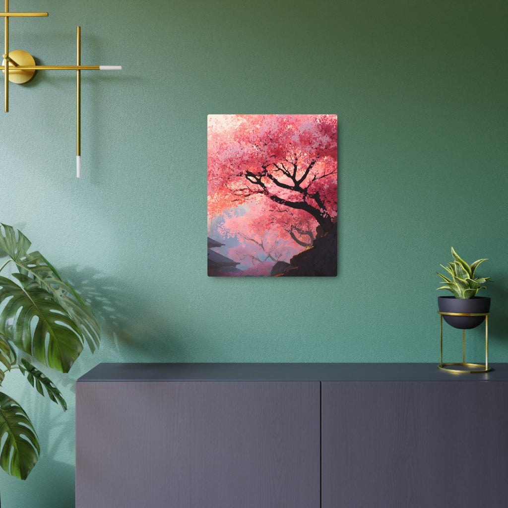 Cherry Blossom Metal Art Sign – Japanese Sakura Wall Decor