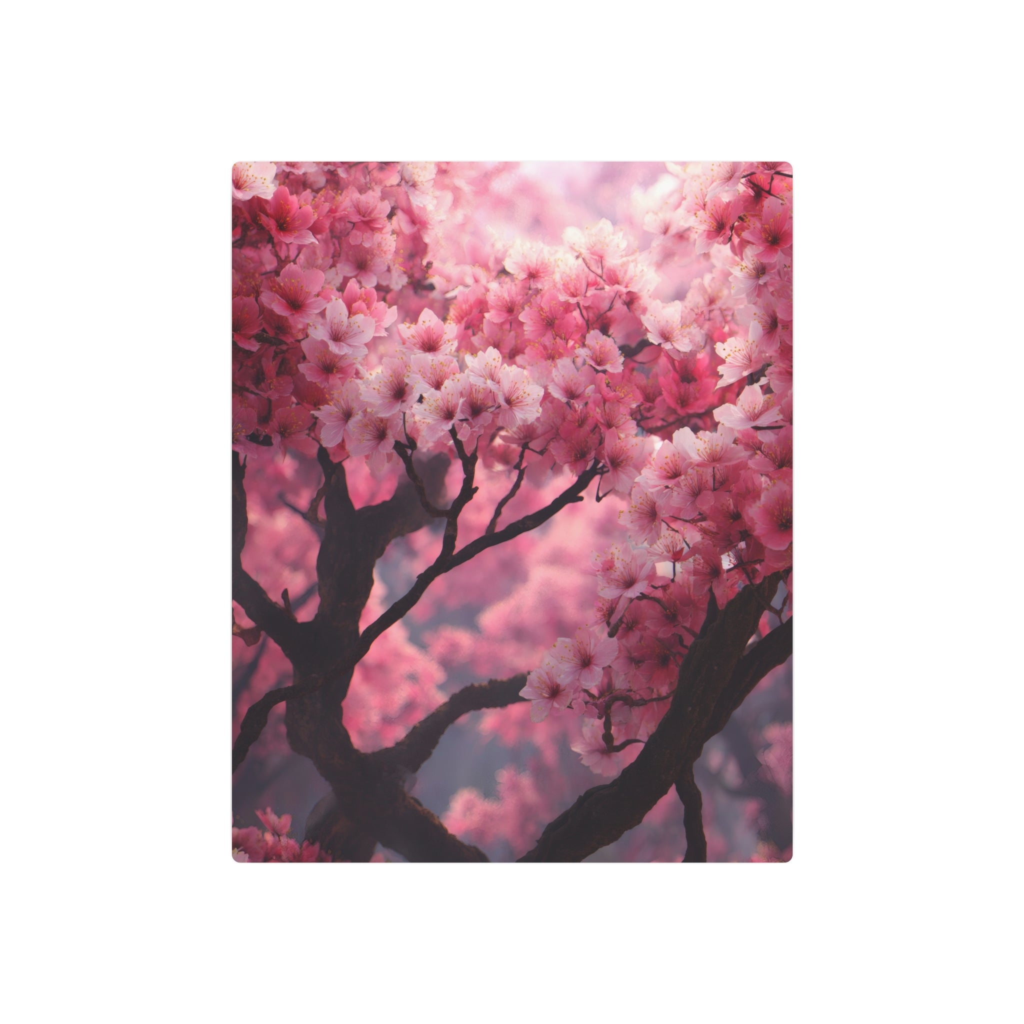 Cherry Blossom Metal Art Sign — Pink Floral Wall Decor