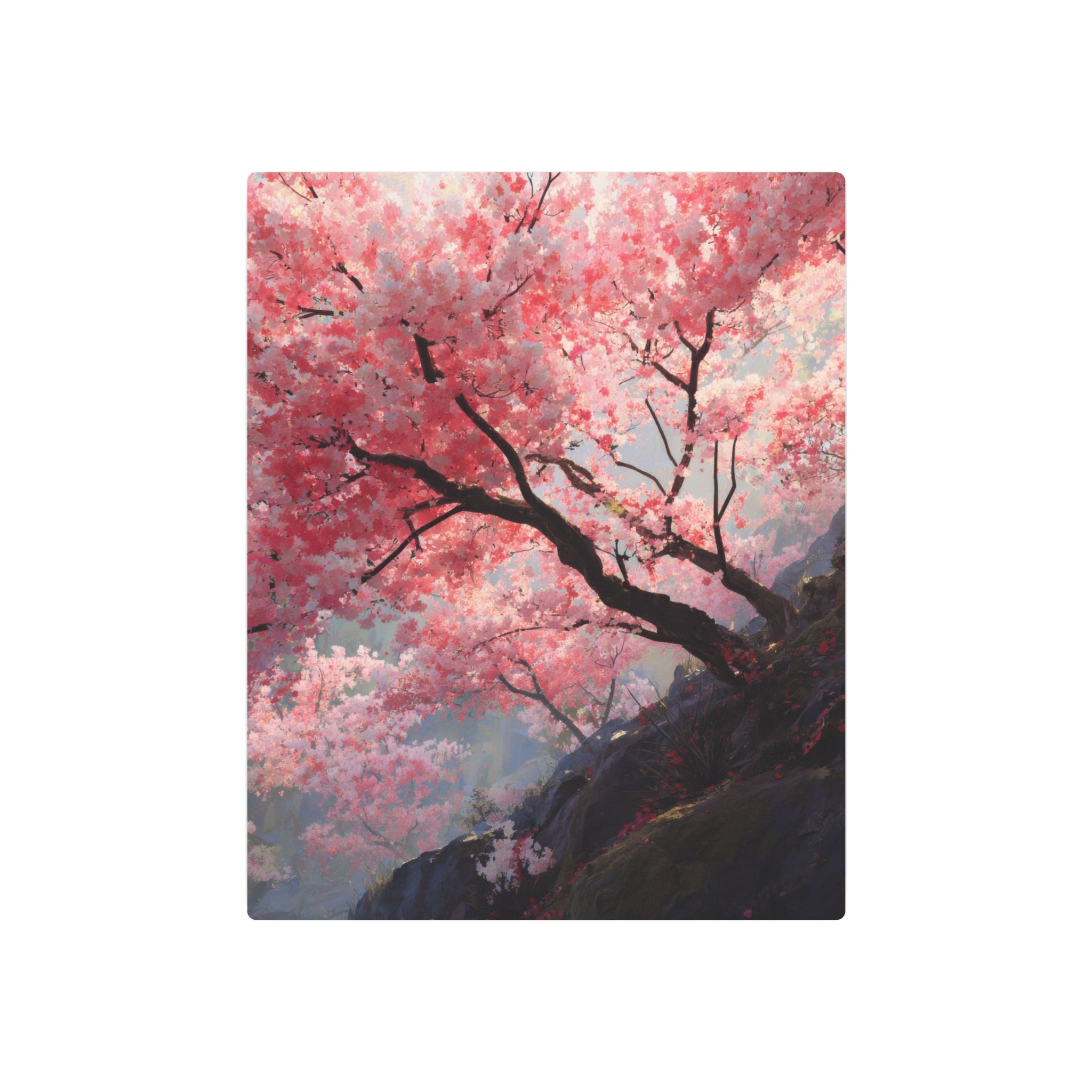Cherry Blossom Metal Art Sign — Japanese Sakura Wall Décor