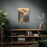Zen Mountain Mist Canvas Art — Japanese Pagoda Landscape on Stretched Matte Canvas - The Art Hub