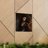 Fantasy Portrait Poster — Dark Sorceress with Dragon Matte Vertical Print - The Art Hub