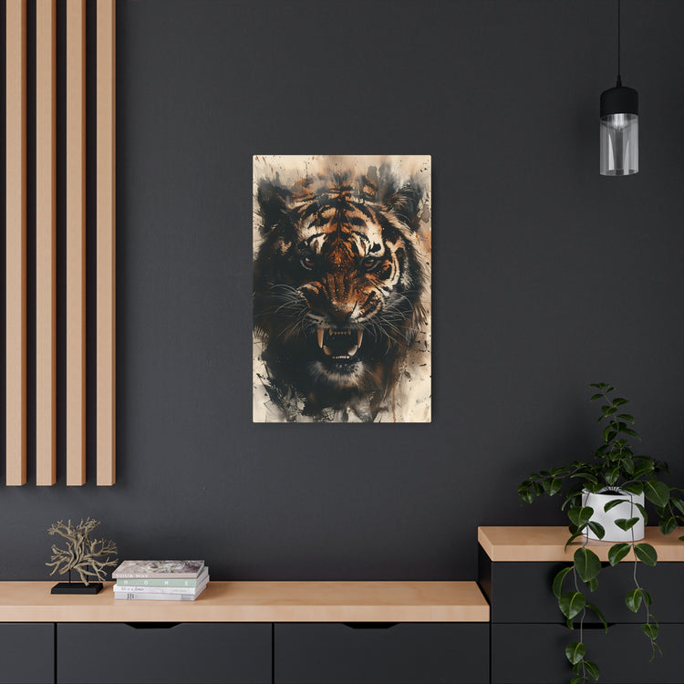 Roaring Tiger Metal Art Sign Fierce Wall Decor for Home, Office & Man Cave - The Art Hub