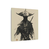 Samurai Ink Warrior Metal Art Sign — Japanese Sumi-e Wall Decor - The Art Hub