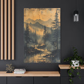 Mountain Mist Landscape Canvas Art— Rustic Pine Forest Wall Art - The Art Hub