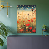 Wildflower Field Metal Art — Dreamy Poppy Meadow Wall Decor - The Art Hub