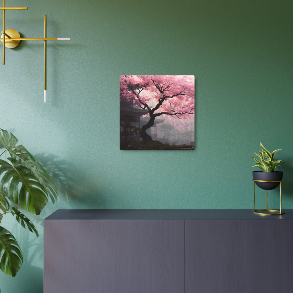 Cherry Blossom Metal Art Sign — Japanese Sakura Wall Decor