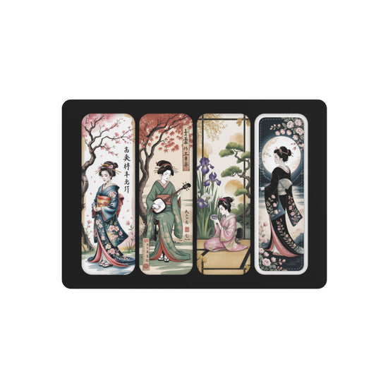 Japanese Geisha Metal Art Vintage Four-Panel Wall Decor - The Art Hub