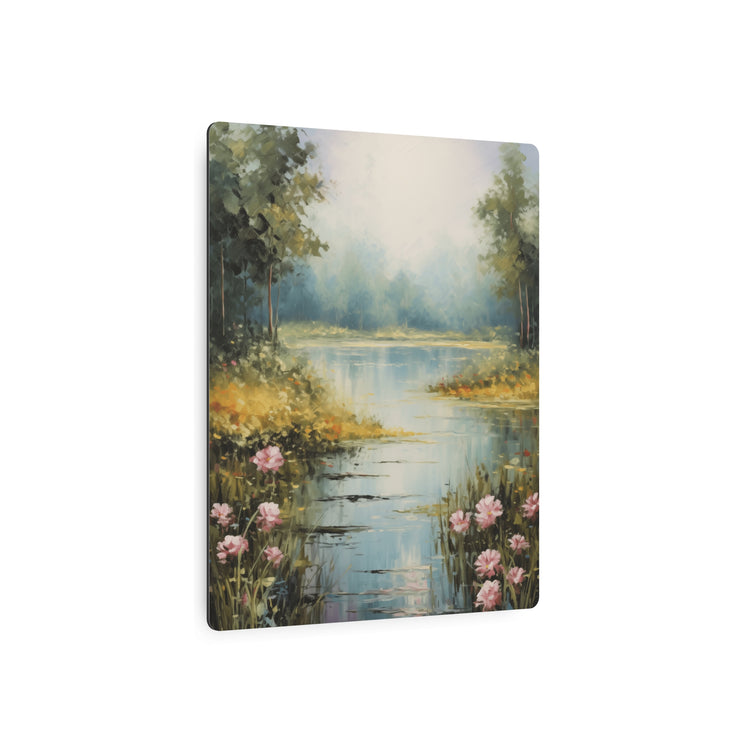 Metal Art - Tranquil Lakeside Meadow Landscape Wall Decor - The Art Hub