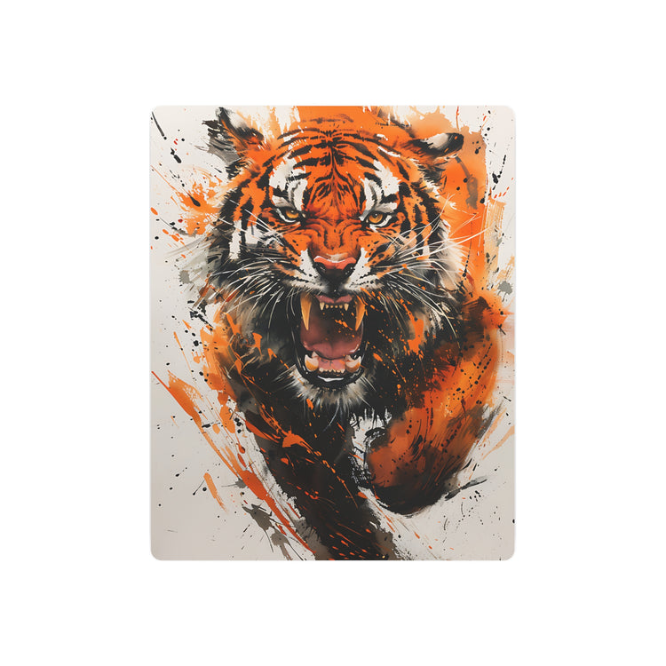 Roaring Tiger Metal Art Sign Vibrant Orange Wildlife Wall Decor - The Art Hub
