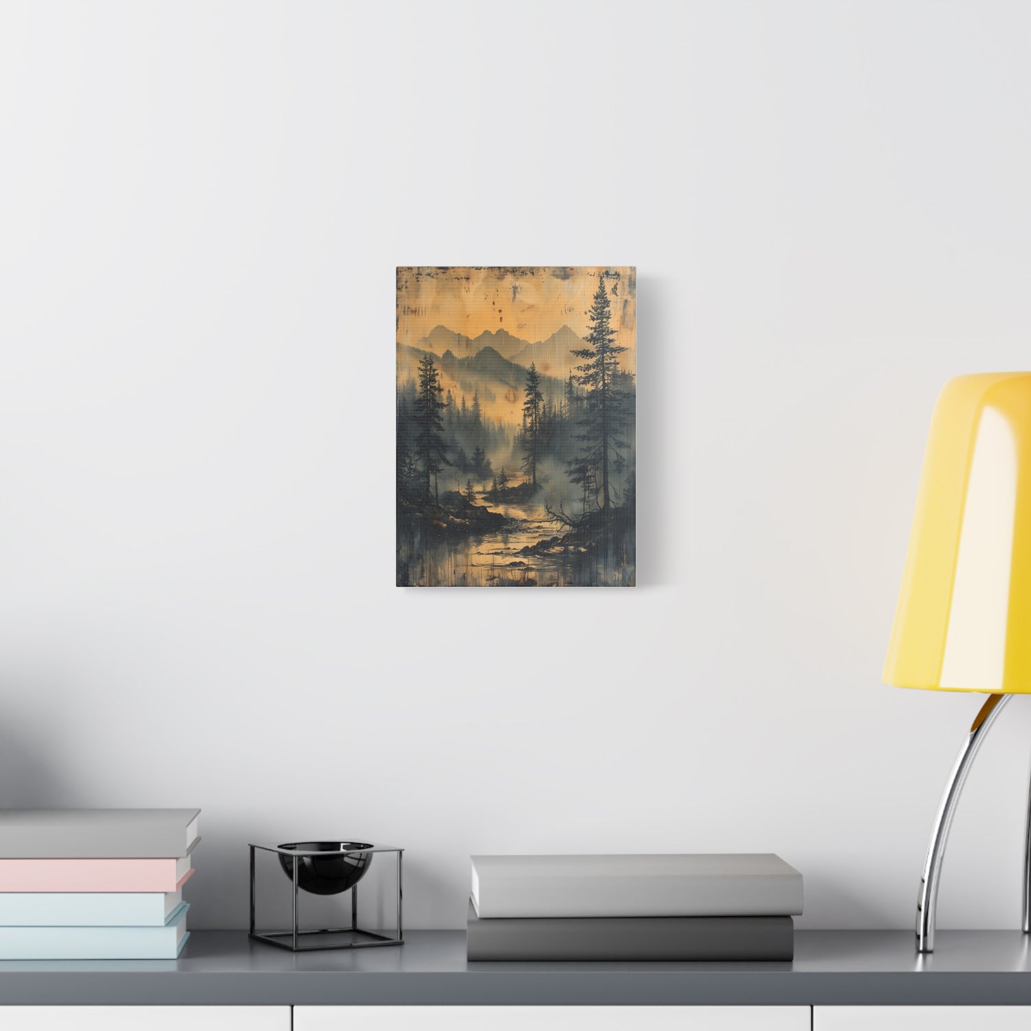 Mountain Mist Landscape Canvas Art— Rustic Pine Forest Wall Art - The Art Hub