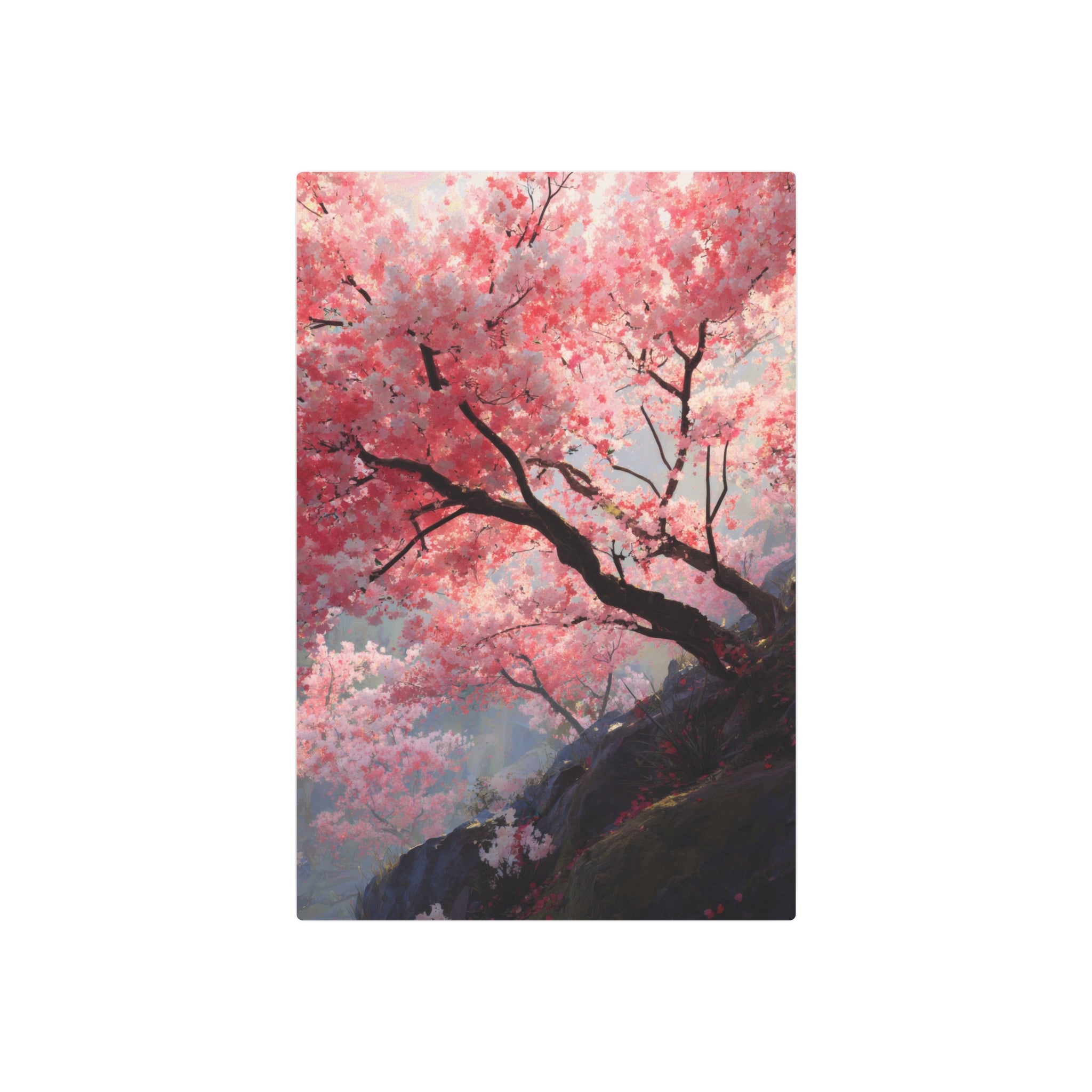 Cherry Blossom Metal Art Sign — Japanese Sakura Wall Décor