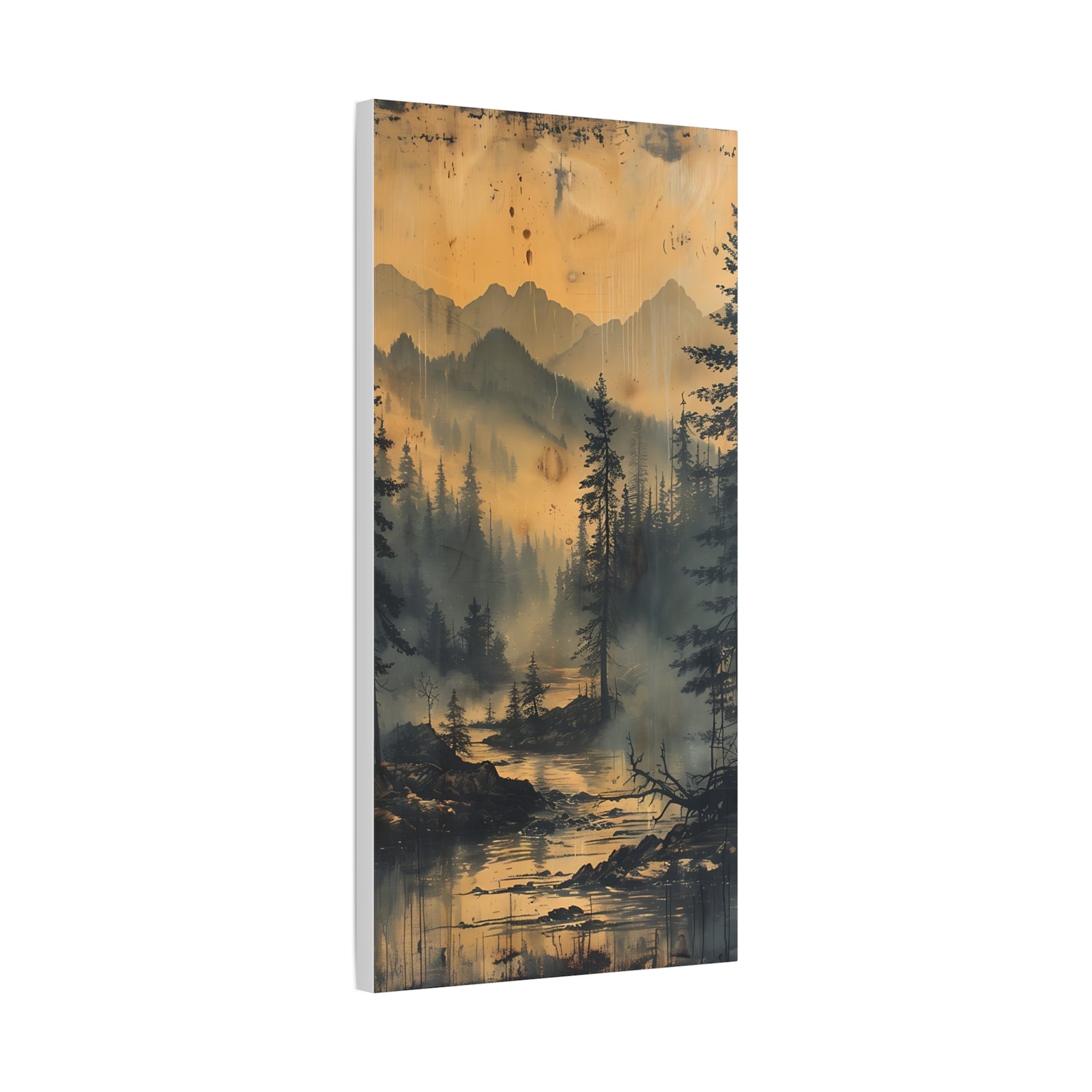 Mountain Mist Landscape Canvas Art— Rustic Pine Forest Wall Art - The Art Hub