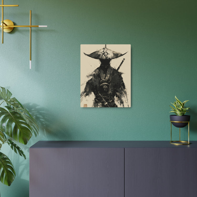 Samurai Ink Warrior Metal Art Sign — Japanese Sumi-e Wall Decor - The Art Hub