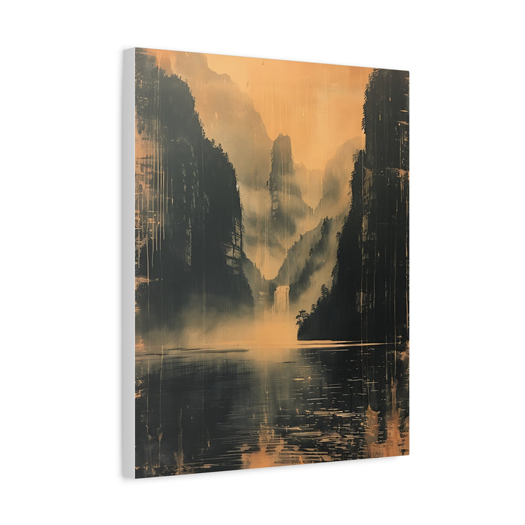 Chinese Landscape Art - Moody Mountain Lake Landscape Art - The Art Hub