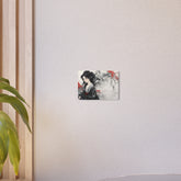 Metal Art Japanese Geisha Wall Decor with Cherry Blossom Ink Wash - The Art Hub