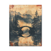 Chinese Landscape Painting Art — Misty Forest Landscape Matte Stretched Print - The Art Hub