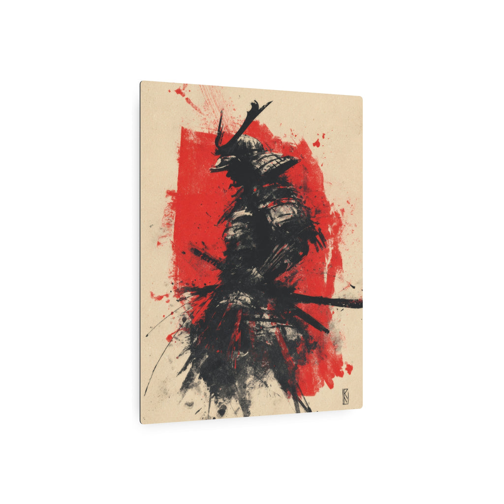Samurai Ink Metal Art Sign – Japanese Warrior Wall Decor