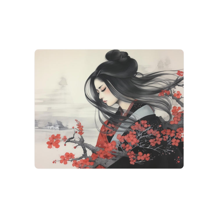 Metal Art Asian Woman with Cherry Blossoms Decorative Wall Art - The Art Hub