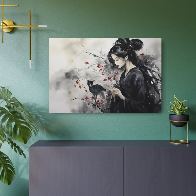 Metal Art Elegant Geisha & Cat Wall Decor - The Art Hub