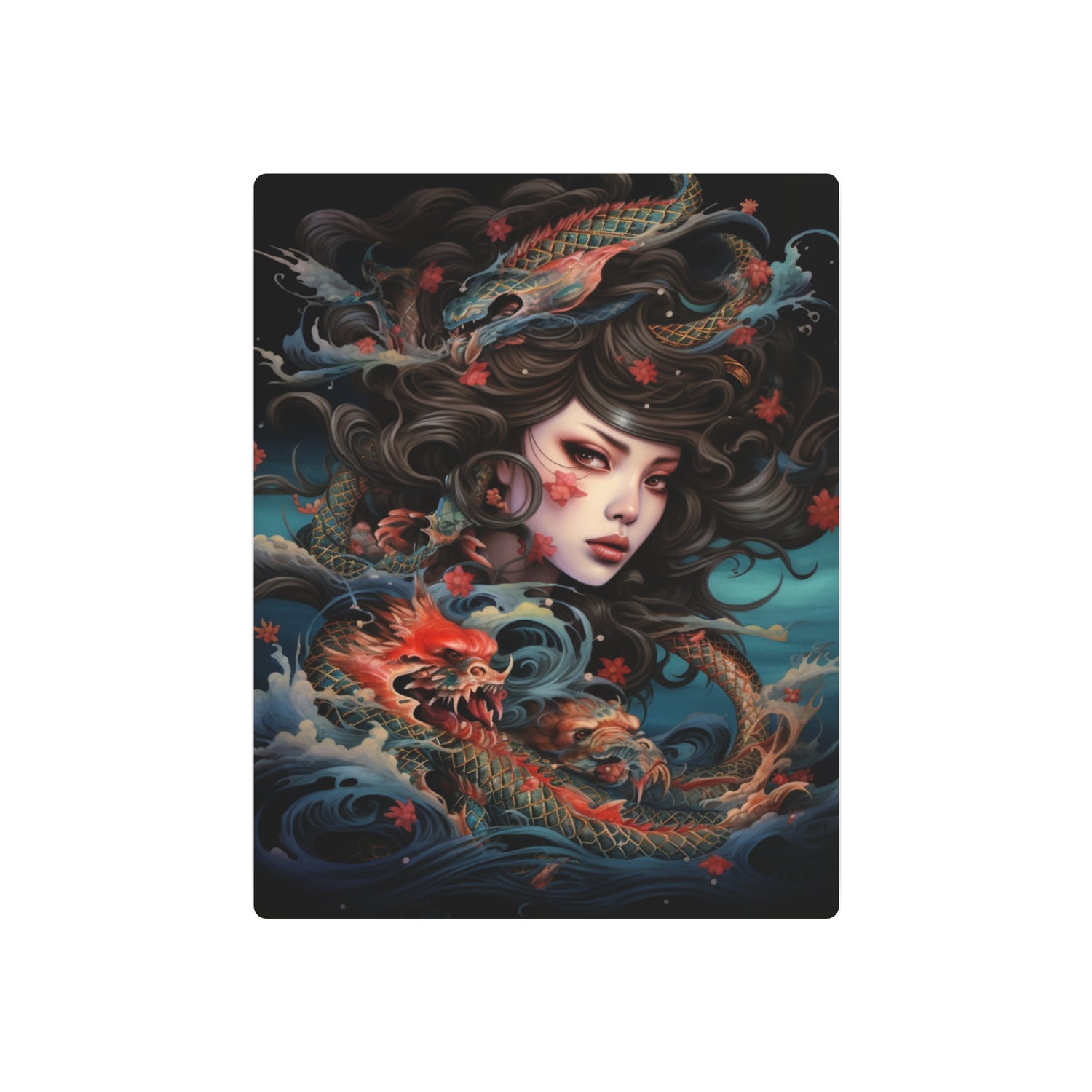 Dragon Maiden Metal Art — Asian Fantasy Portrait Wall Decor - The Art Hub