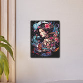 Japanese Floral Portrait Metal Art – Decorative Wall Plaque - The Art Hub