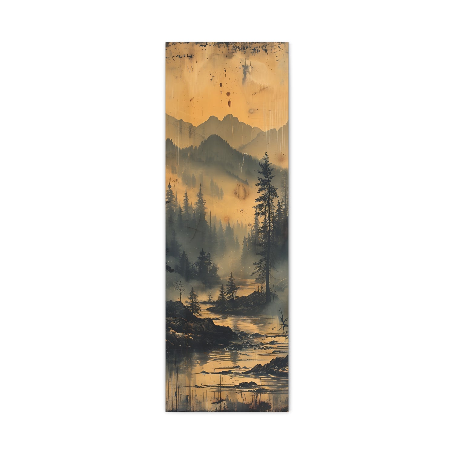 Mountain Mist Landscape Canvas Art— Rustic Pine Forest Wall Art - The Art Hub