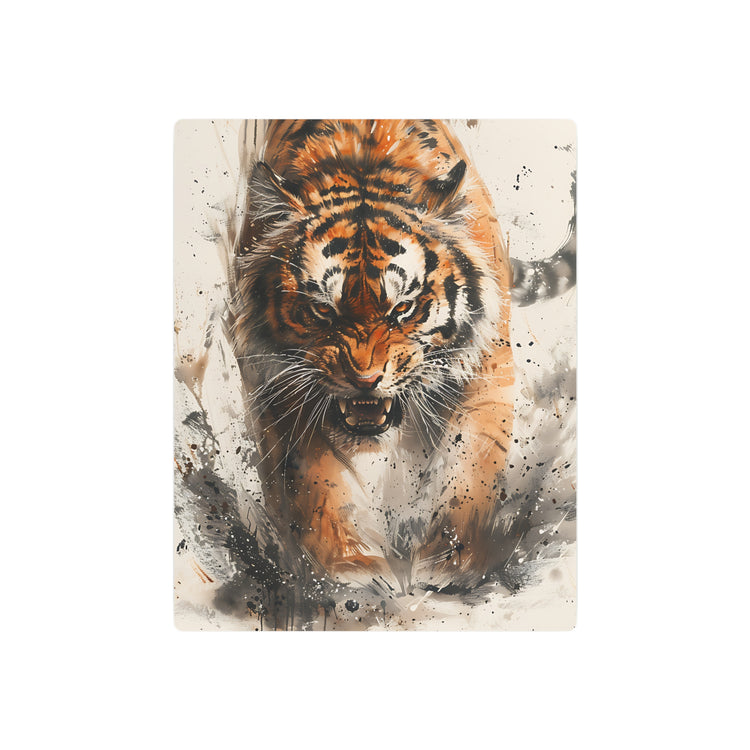 Roaring Tiger Metal Art Sign Fierce Wildlife Wall Decor - The Art Hub