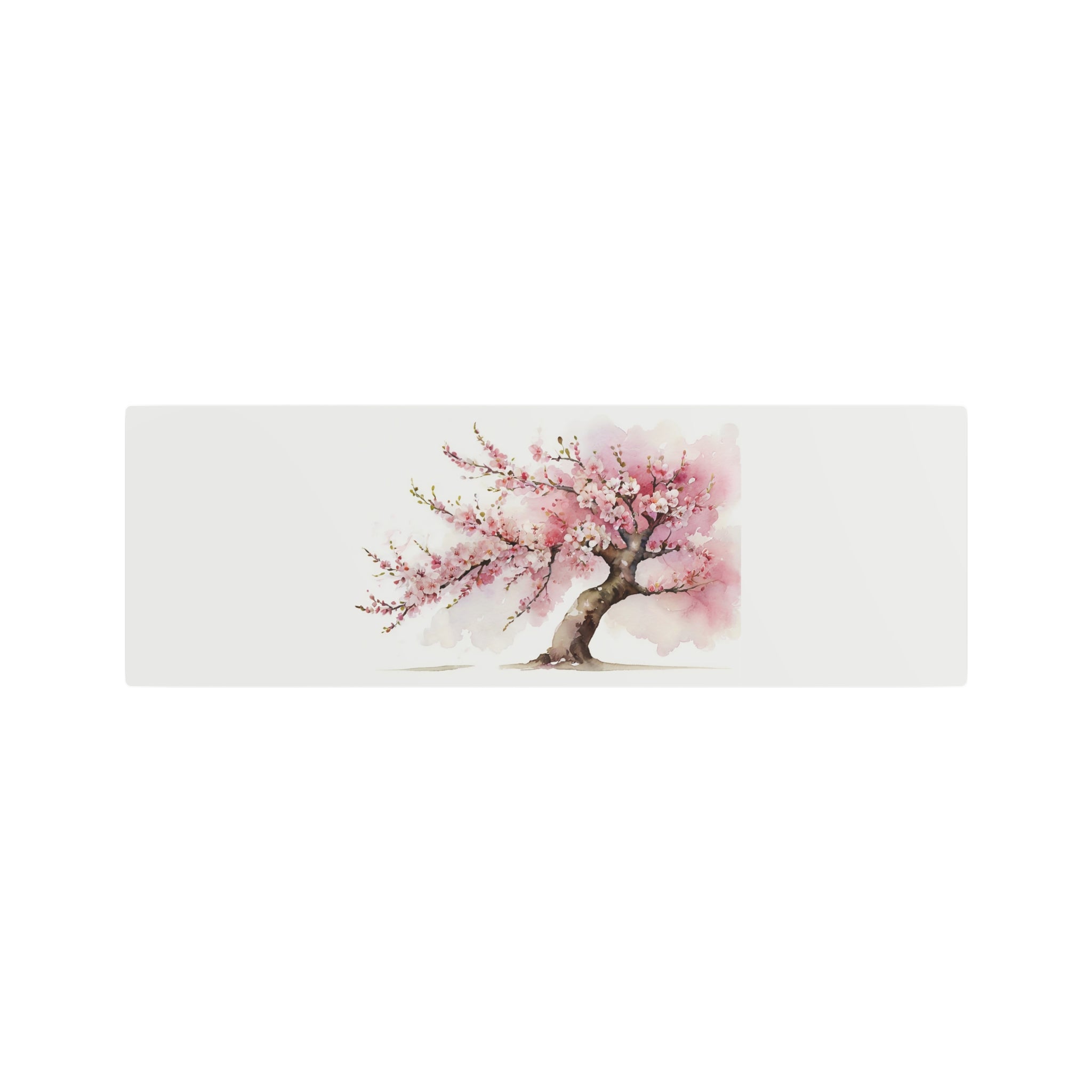 Cherry Blossom Metal Art Sign – Watercolor Spring Tree Wall Decor