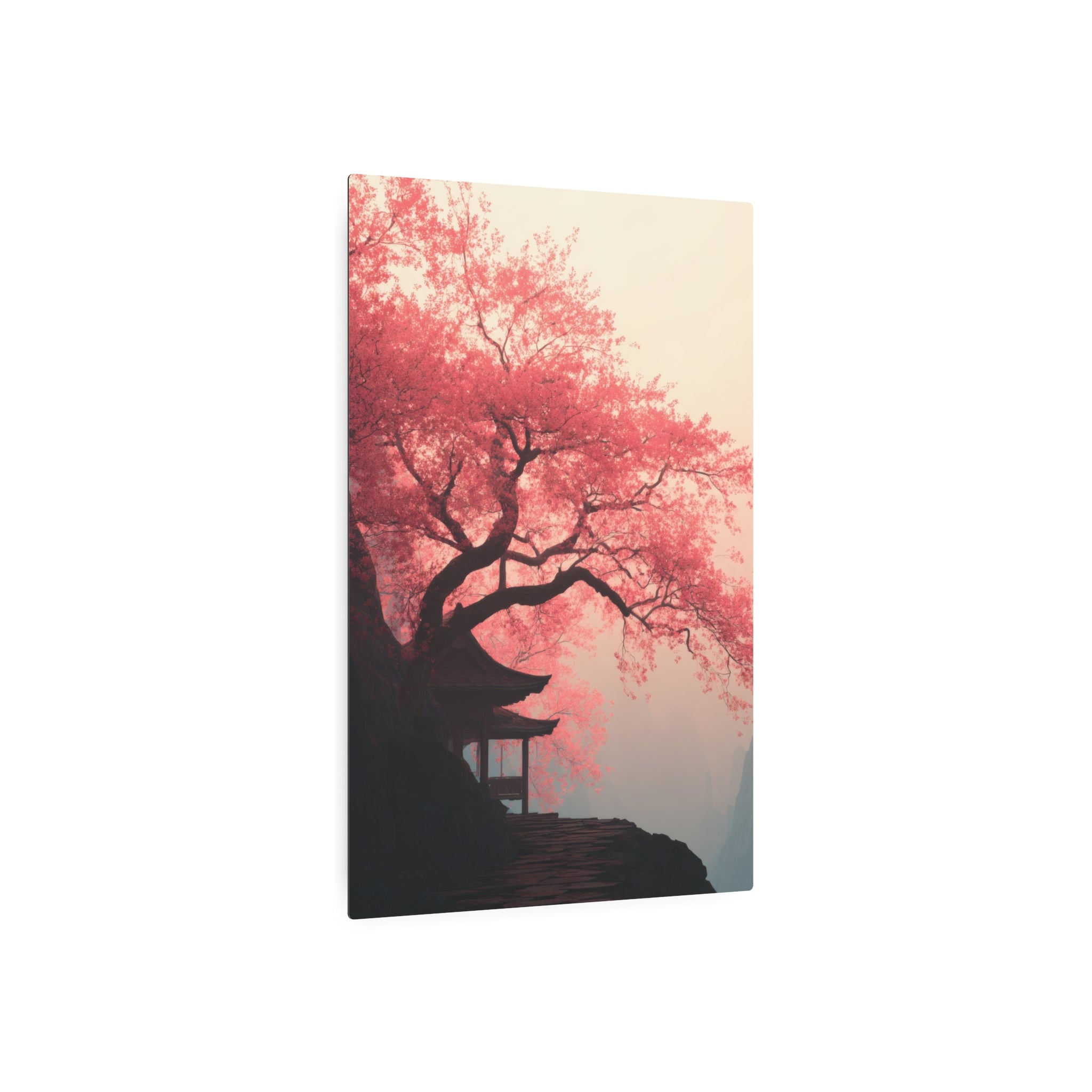 Metal Art Sign – Tranquil Cherry Blossom Zen Wall Decor
