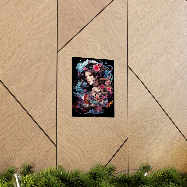 Matte Vertical Poster — Ethereal Floral Woman Art Print - The Art Hub