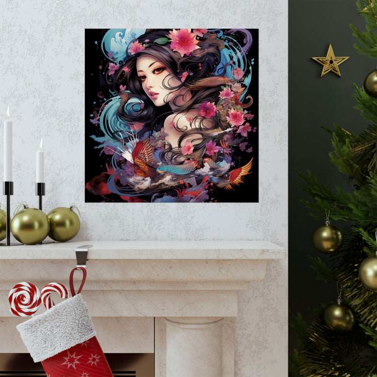 Matte Vertical Poster — Ethereal Floral Woman Art Print - The Art Hub